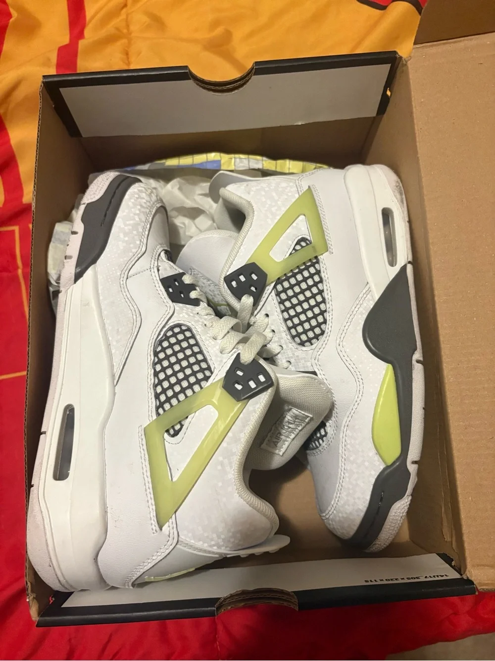 Jordan Kids' White & Lime Accent Retro Sneakers